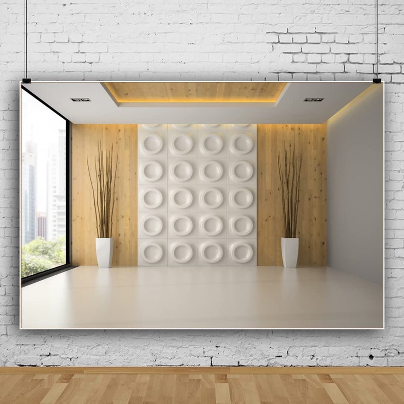 YongFoto 6x4ft Bright Business Office Backdrop French Window Work at Home Zoom Meeting Background Video Conferencing Backdrop Modern Office Decor Background - Image 3
